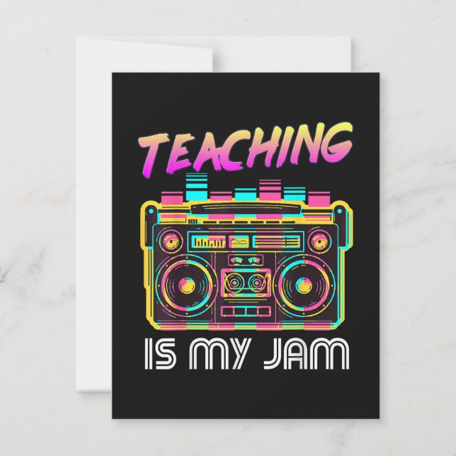 Back to School Retro Teaching is My Jam 80s Holiday Card (Front)