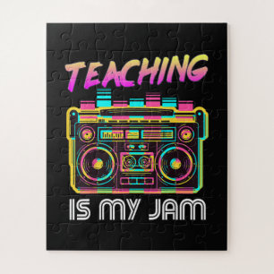 Back to School Retro Teaching is My Jam 80s Jigsaw Puzzle