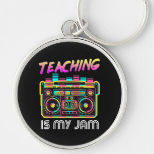 Back to School Retro Teaching is My Jam 80s Key Ring
