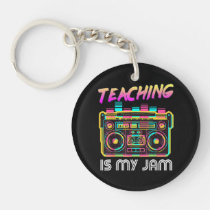 Back to School Retro Teaching is My Jam 80s Key Ring