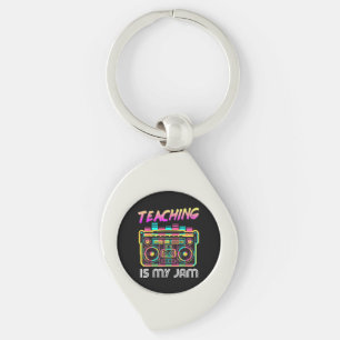 Back to School Retro Teaching is My Jam 80s Key Ring