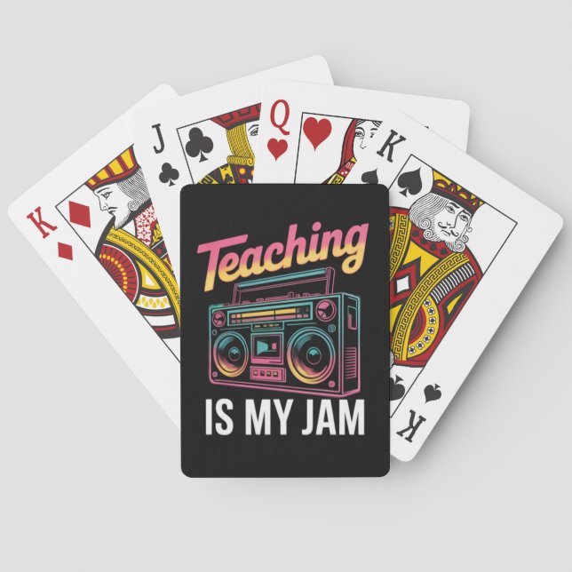 Back to School Retro Teaching is My Jam 80s  Playing Cards (Back)