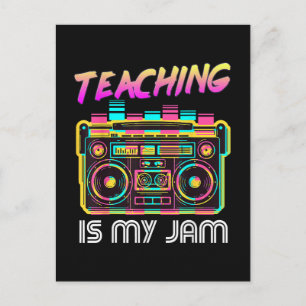 Back to School Retro Teaching is My Jam 80s Postcard