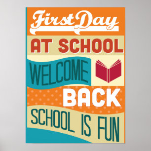 Back To School Retro Typography Poster