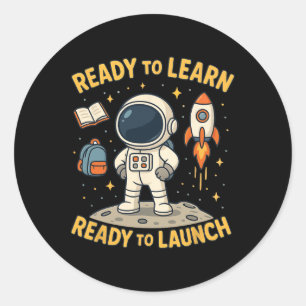 Back To School Rocket Launch Space Learn Student K Classic Round Sticker