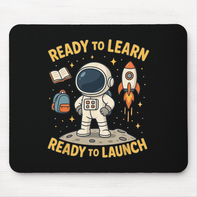 Back To School Rocket Launch Space Learn Student K Mouse Mat (Front)