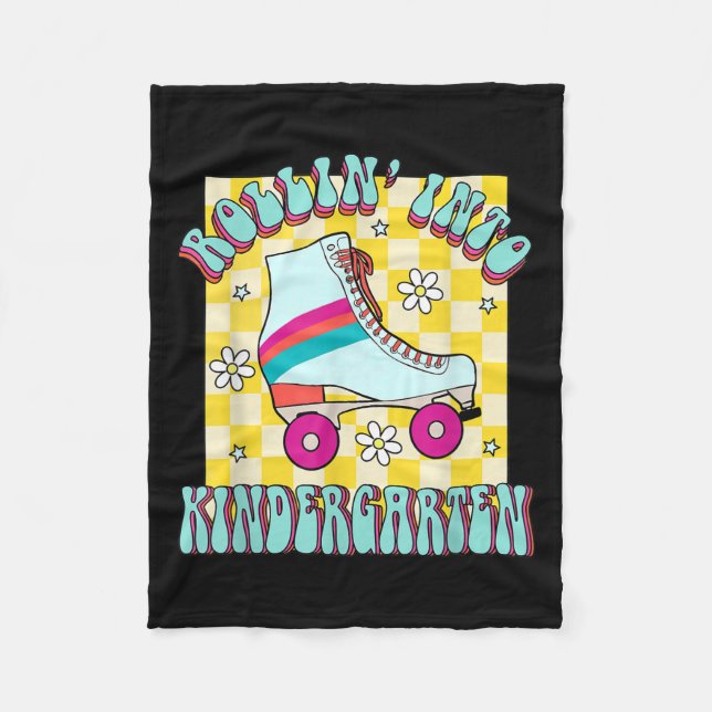 Back To School Rolling Into The Kindergarten Groov Fleece Blanket (Front)