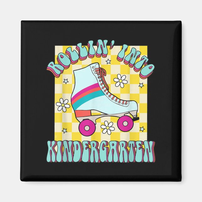 Back To School Rolling Into The Kindergarten Groov Magnet (Front)