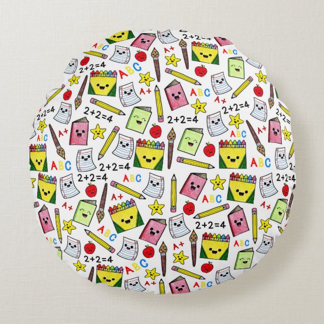 Back To School Round Cushion (Front)
