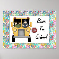 Back to School School Bus Custom Print Poster