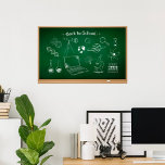 Back to School Science Chalkboard Education  Poster<br><div class="desc">Decorate your space with curiosity and creativity using this “Back to School Science” poster. Featuring a chalkboard-style design filled with fun and educational science illustrations like lab equipment, DNA strands, planets, and atoms, it’s perfect for classrooms, study areas, kids’ rooms, or science labs. Ideal for teachers, students, and STEM enthusiasts,...</div>