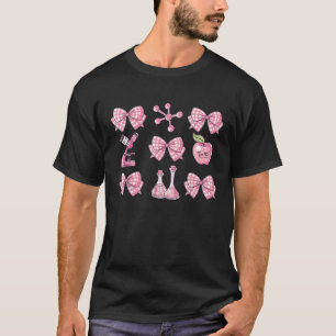 Back to School Science Teacher Coquette Bow First  T-Shirt