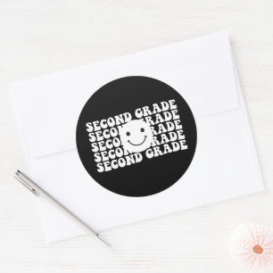 Back to School Second Grade Teacher Classic Round Sticker