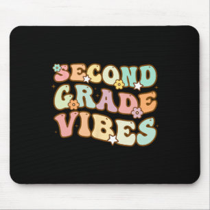 Back To School Second Grade Vibes Retro Teacher Wo Mouse Mat