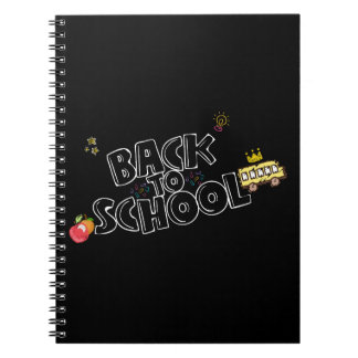 Back to School Shirt Funny School Bus with Crown Notebook