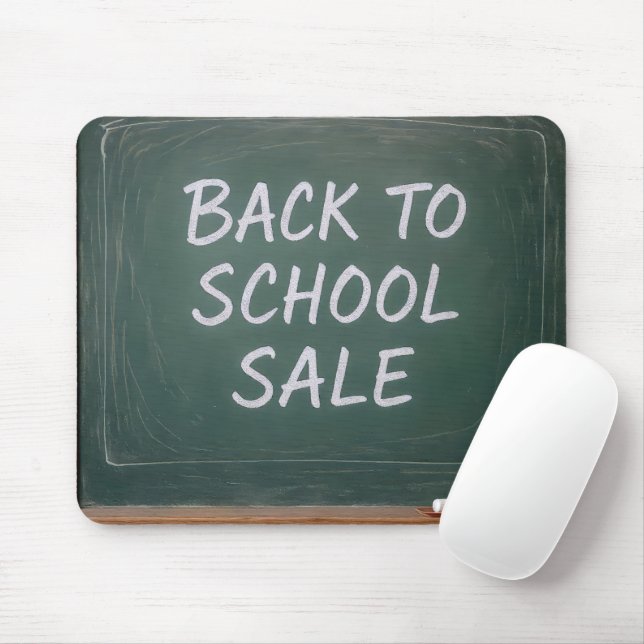Back To School Sign On a Green Chalkboard Mouse Mat (With Mouse)