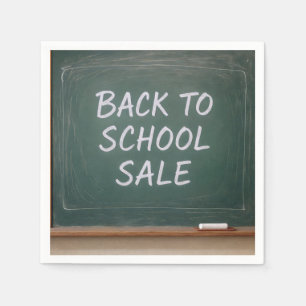 Back To School Sign On a Green Chalkboard Napkin