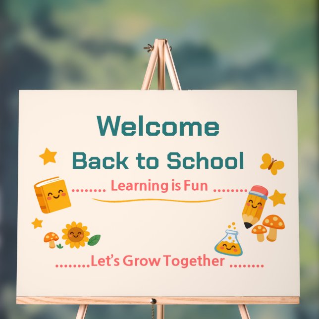 Back to School Sign Welcome Classroom Cute Kids (Neutral)