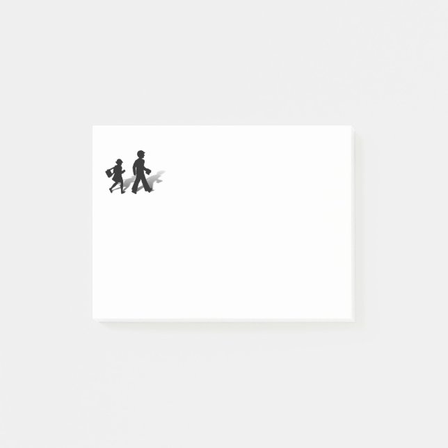 Back To School - Silhouette Kids Walking Post-it Notes (Front)