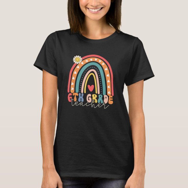 Back To School Sixth Grade Vibes Retro Teacher Wom T-Shirt (Front)