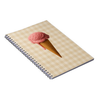 Back to school spiral notebook pink and beige