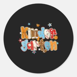 Back To School Sport Baseball Basketball Kindergar Classic Round Sticker
