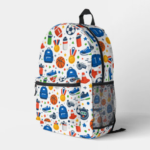 Back to School Sports Pattern Backpack