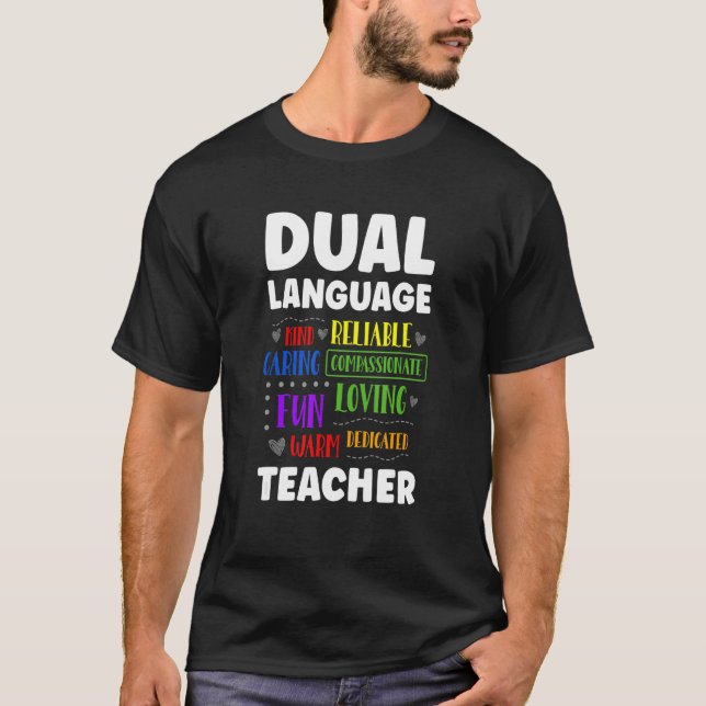 Back To School Squad Cute Dual Language Teacher T-Shirt (Front)