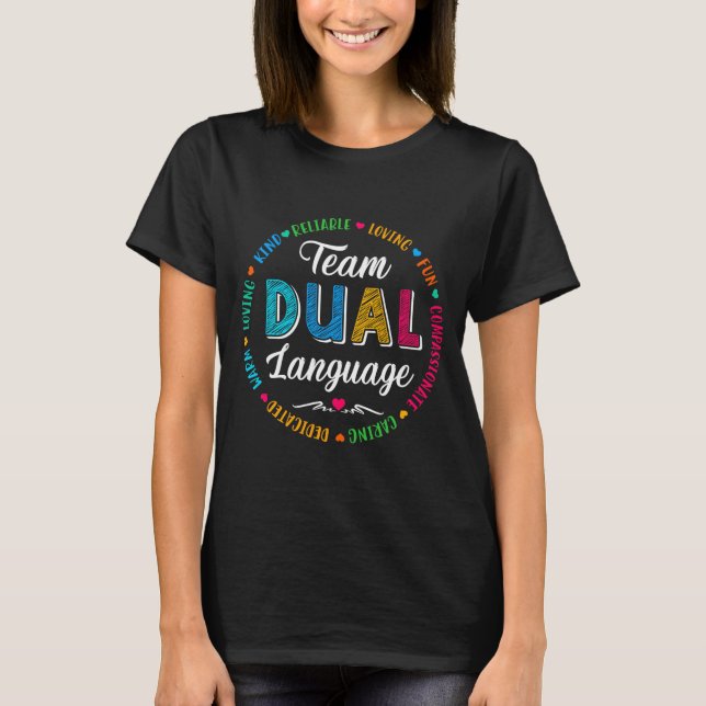 Back to school squad students cute dual language T-Shirt (Front)