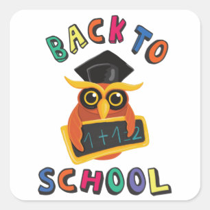 Back to school square sticker