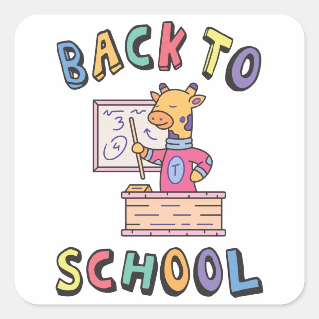 Back to school square sticker (Front)