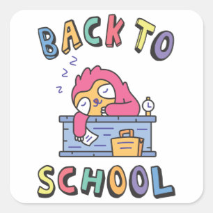 Back to school square sticker