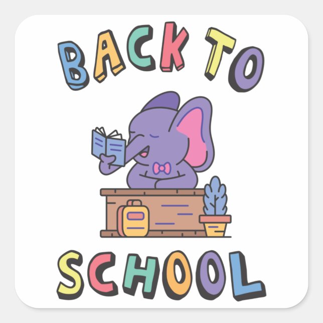Back to school square sticker (Front)