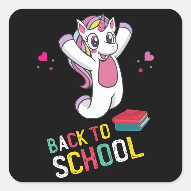Back to school square sticker (Front)
