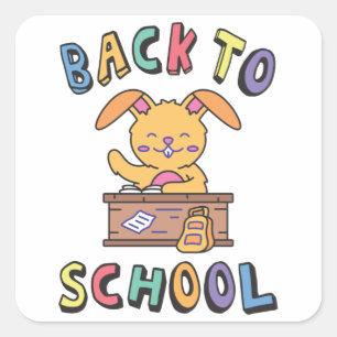 Back to school square sticker