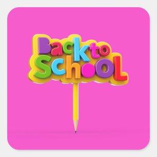Back To School  Square Sticker
