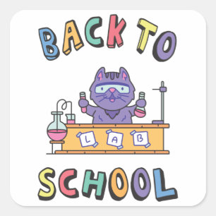 Back to school square sticker