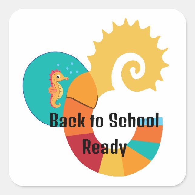 Back to School Square Sticker (Front)