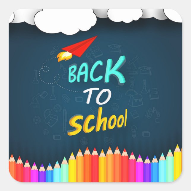 Back to School Square Sticker (Front)