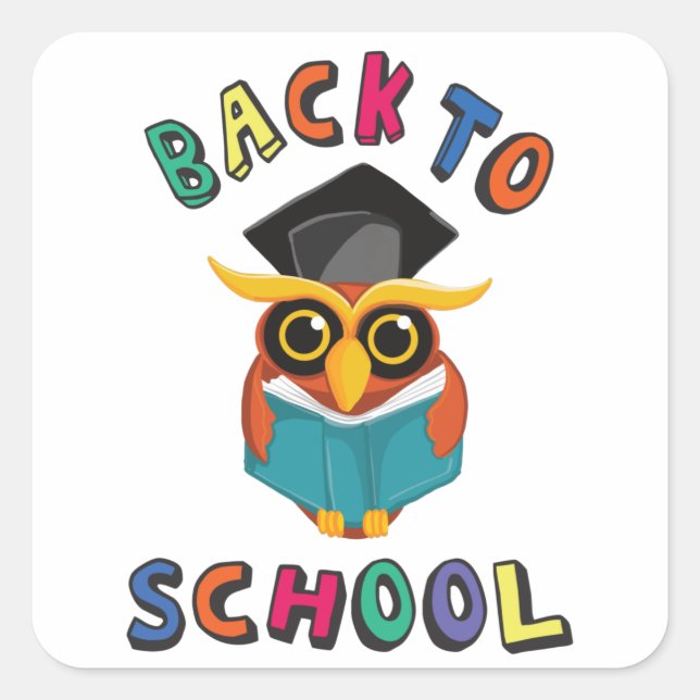 Back to school square sticker (Front)