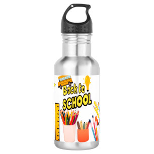 Back To School Stainless Water Bottle Featuring