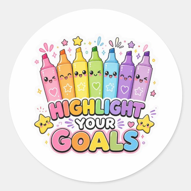 Back to School Stickers | Highlight Your Goals (Front)