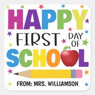 Back To School Stickers, Welcome Back Students Square Sticker