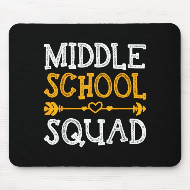 Back to school student teacher middle school squad mouse mat (Front)
