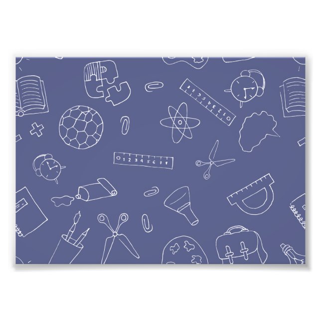 Back To School Study Supplies, Back To School Photo Print (Front)