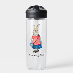 Back to school stylish fantasy bunny water bottle