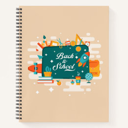 Back to School Supplies Cream  Notebook