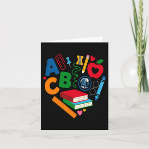 Back To School Supplies Love Heart Card