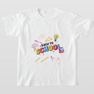 Back to School Supplies Shirt Colourful Doodle 