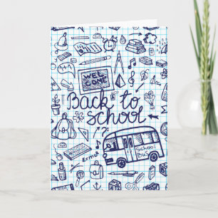 Back to School Supplies. Sketchy Notebook decor Card